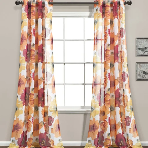 Leah Sheer Window Curtain Panel Set