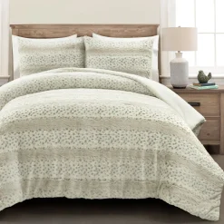 Leopard Textured Faux Fur Comforter 3 Piece Set