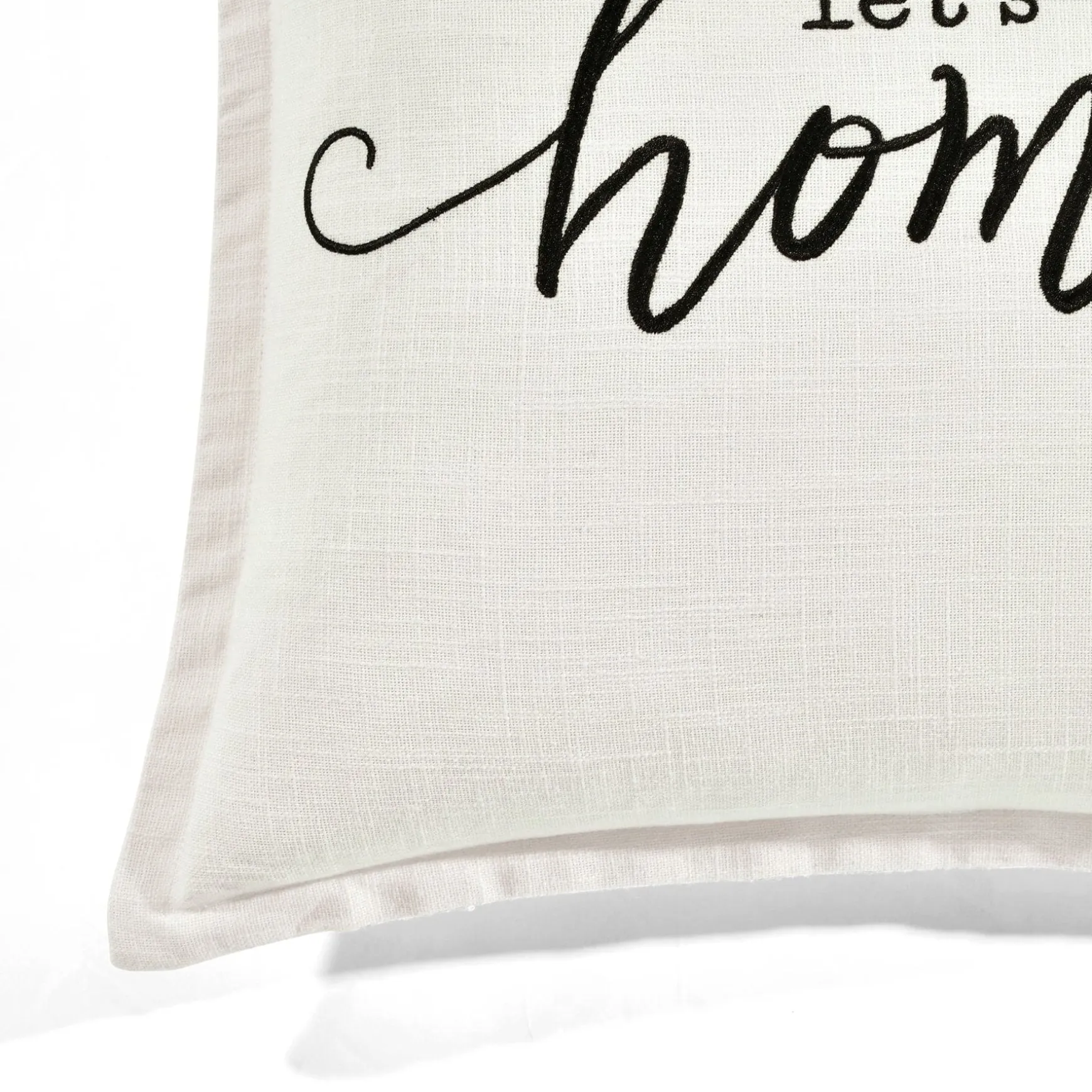 Let's Stay Home Script Decorative Pillow Cover