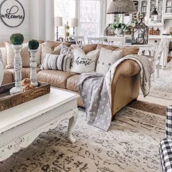 Let's Stay Home Script Decorative Pillow Cover