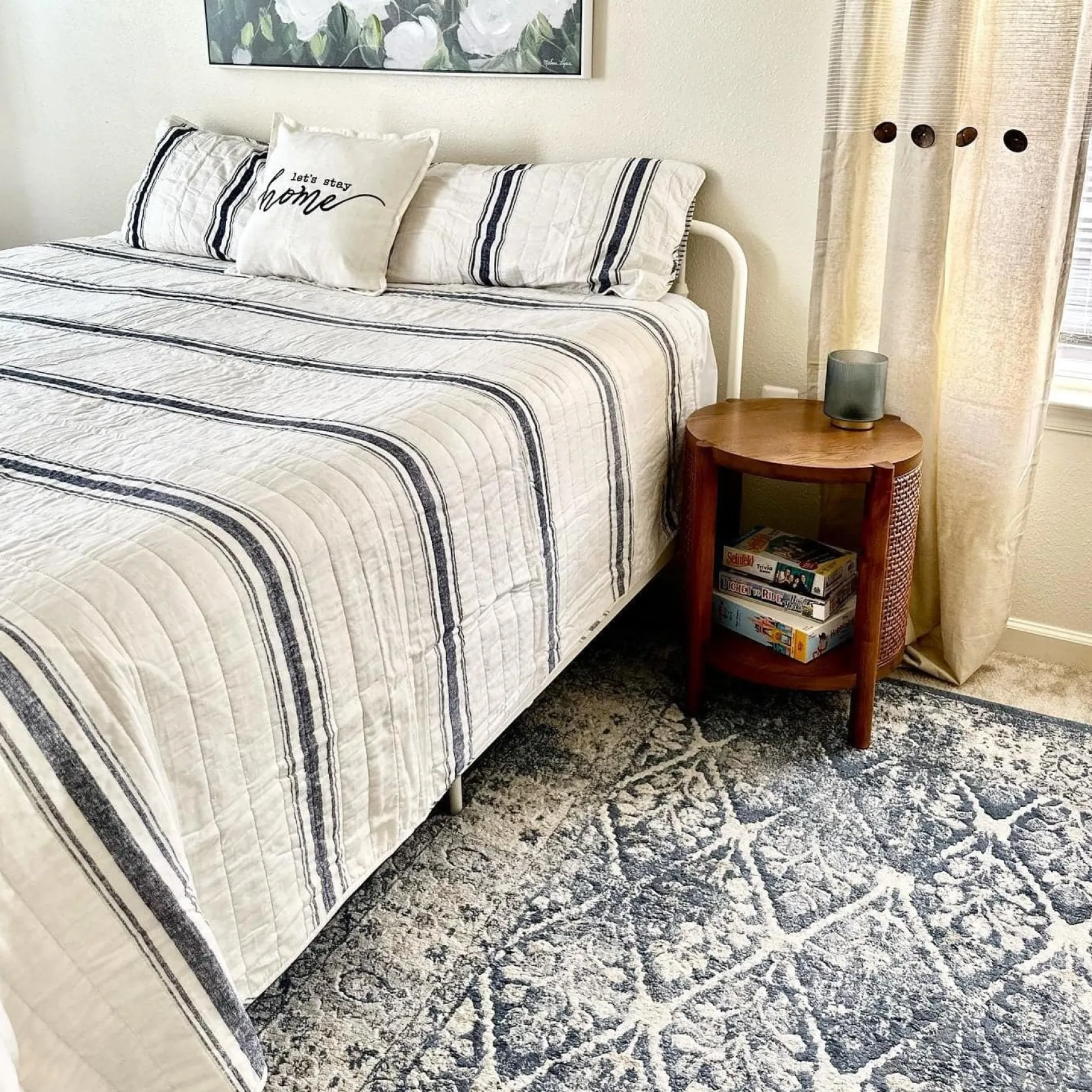 Let's Stay Home Script Decorative Pillow Cover