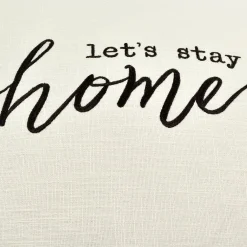 Let's Stay Home Script Decorative Pillow Cover