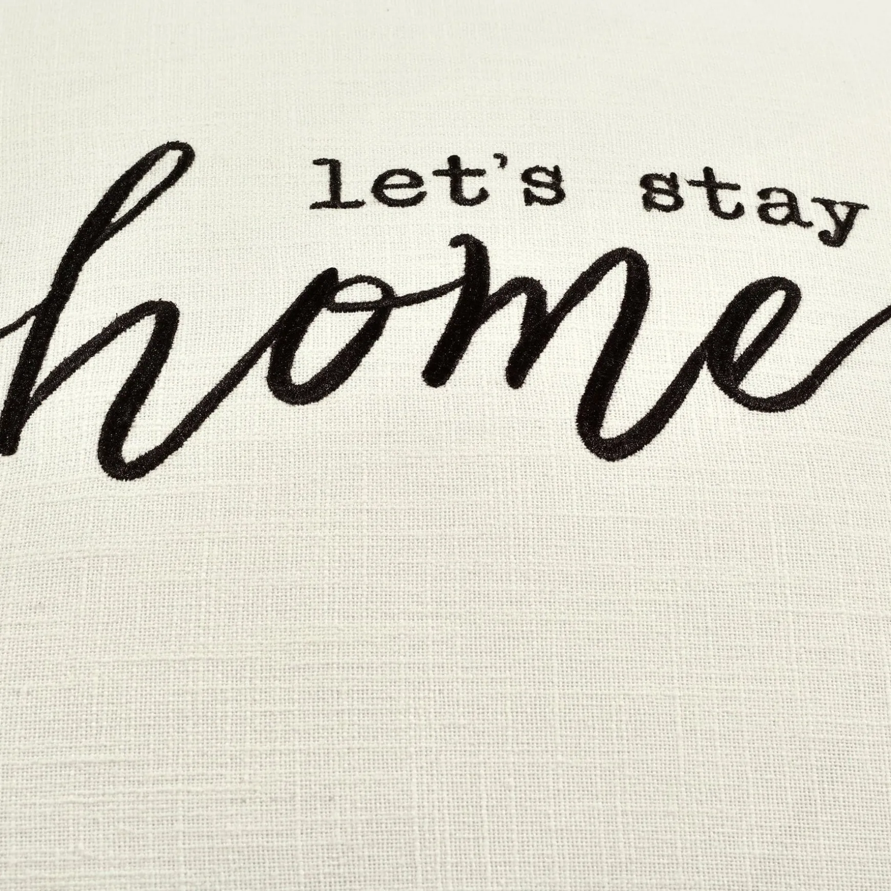 Let's Stay Home Script Decorative Pillow Cover