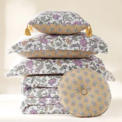 Lillian Block Print Reversible Comforter Set 5Pc