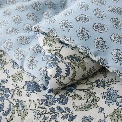 Lillian Block Print Reversible Comforter Set 3Pc