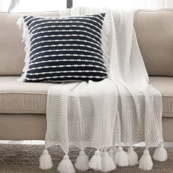 Linear Tassel Decorative Pillow