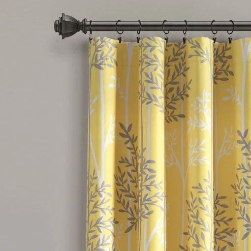 Linear Tree Insulated Rod Pocket Blackout Curtain Panel Set