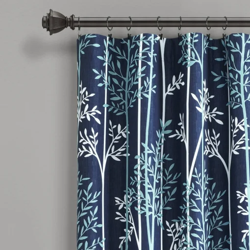 Linear Tree Insulated Rod Pocket Blackout Curtain Panel Set