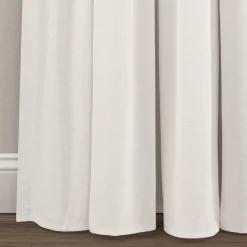 Linen Button Lined 100% Blackout Window Curtain Panel