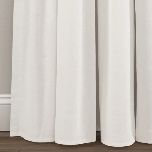 Linen Button Lined 100% Blackout Window Curtain Panel