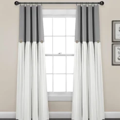 Linen Button Lined 100% Blackout Window Curtain Panel