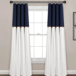 Linen Button Lined 100% Blackout Window Curtain Panel