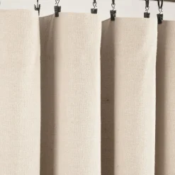 Linen Button Lined 100% Blackout Window Curtain Panel
