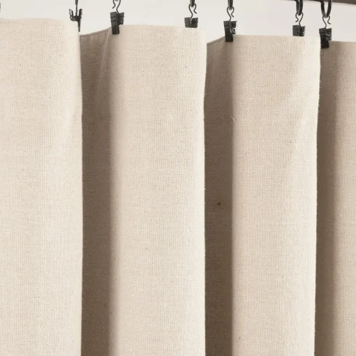 Linen Button Lined 100% Blackout Window Curtain Panel