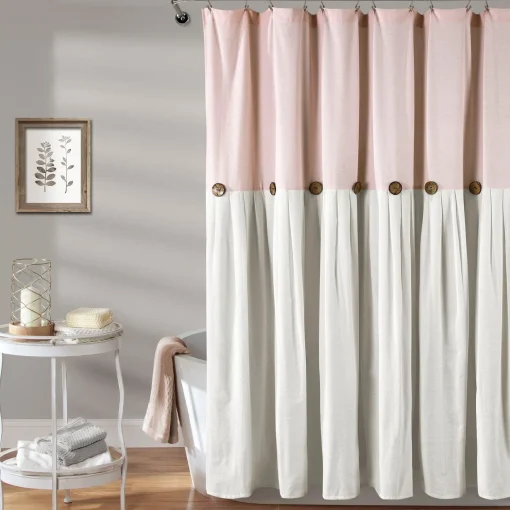 Linen Button Shower Curtain