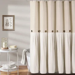 Linen Button Shower Curtain