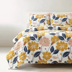 Lucia Abstract Floral Cotton Quilt Set