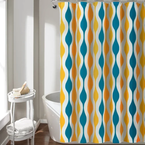Mid Century Geo Shower Curtain