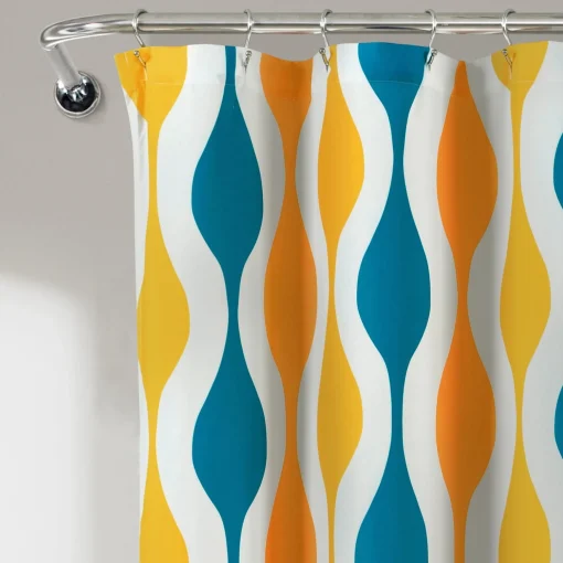 Mid Century Geo Shower Curtain