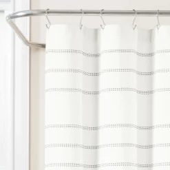 Modern Galaxy Waffle Woven Cotton Blend Shower Curtain