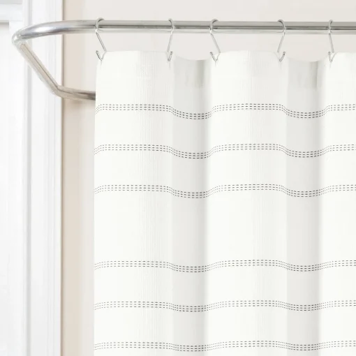 Modern Galaxy Waffle Woven Cotton Blend Shower Curtain