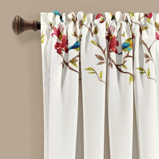 Neela Birds Light Filtering Window Curtain Panel Set