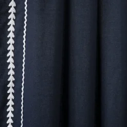 Olivia Ric Rac Embroidery Border Window Curtain Panel