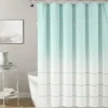 Ombre Embroidery Tassel Cotton Shower Curtain