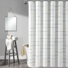 Ombre Stripe Yarn Dyed Recycled Cotton Blend Shower Curtain