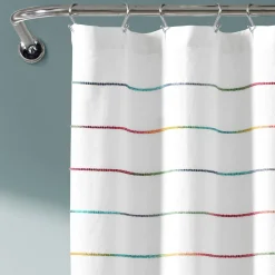 Ombre Stripe Yarn Dyed Recycled Cotton Blend Shower Curtain