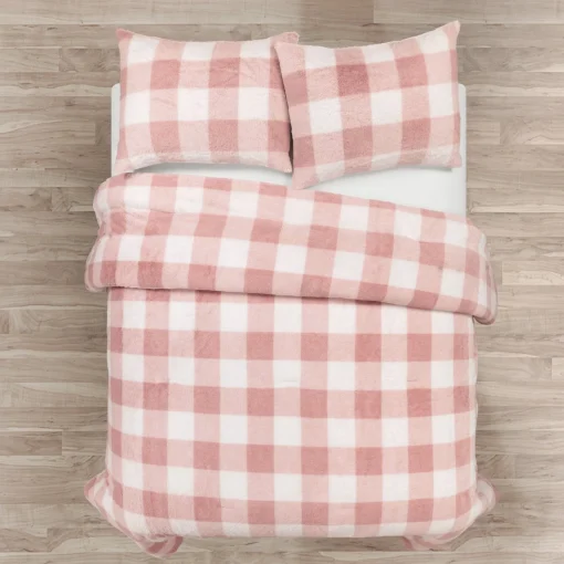 Plaid Ultra Soft Faux Fur All Season Comforter Set