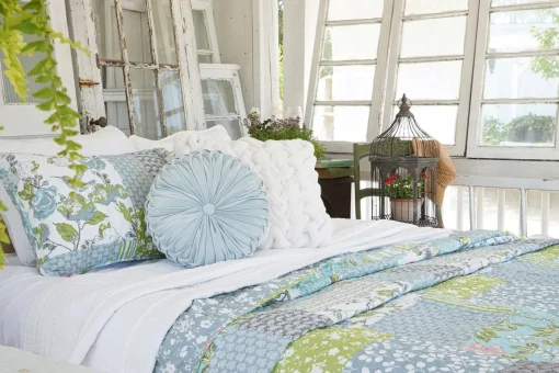 Pom Pom Stripe Quilt 3 Piece Set