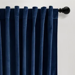 Prima Velvet Solid Back Tab Rod Pocket Light Filtering Window Curtain Panel Set