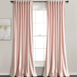 Prima Velvet Solid Back Tab Rod Pocket Light Filtering Window Curtain Panel Set