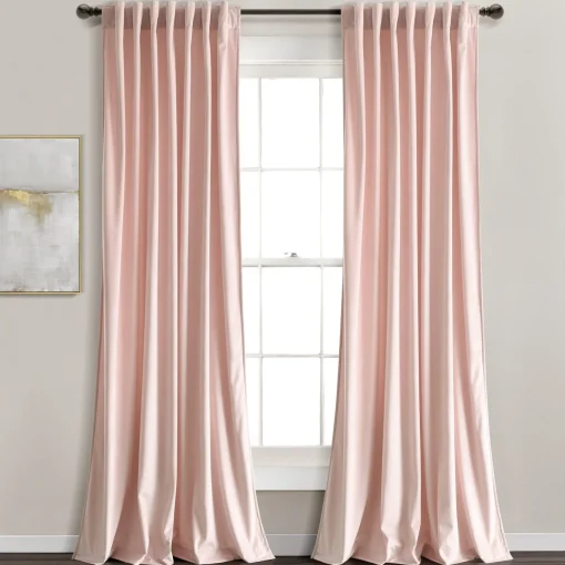 Prima Velvet Solid Back Tab Rod Pocket Light Filtering Window Curtain Panel Set