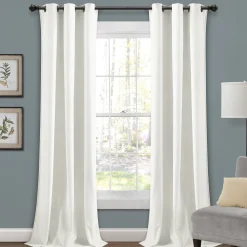 Prima Velvet Solid Grommet Light Filtering Window Curtain Panel Set