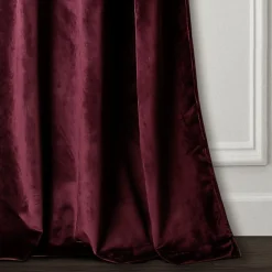 Prima Velvet Solid Grommet Light Filtering Window Curtain Panel Set