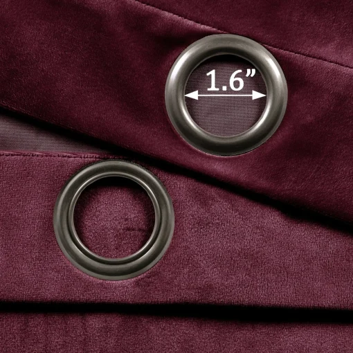 Prima Velvet Solid Grommet Light Filtering Window Curtain Panel Set