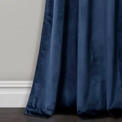 Prima Velvet Solid Grommet Light Filtering Window Curtain Panel Set