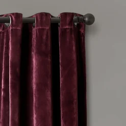 Prima Velvet Solid Grommet Light Filtering Window Curtain Panel Set