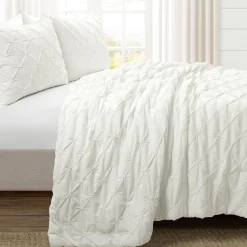 Ravello Pintuck Cotton Comforter 3 Piece Set