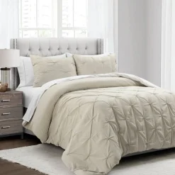 Ravello Pintuck Reversible Comforter Bed In A Bag