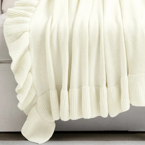 Reyna Soft Knitted Ruffle Throw