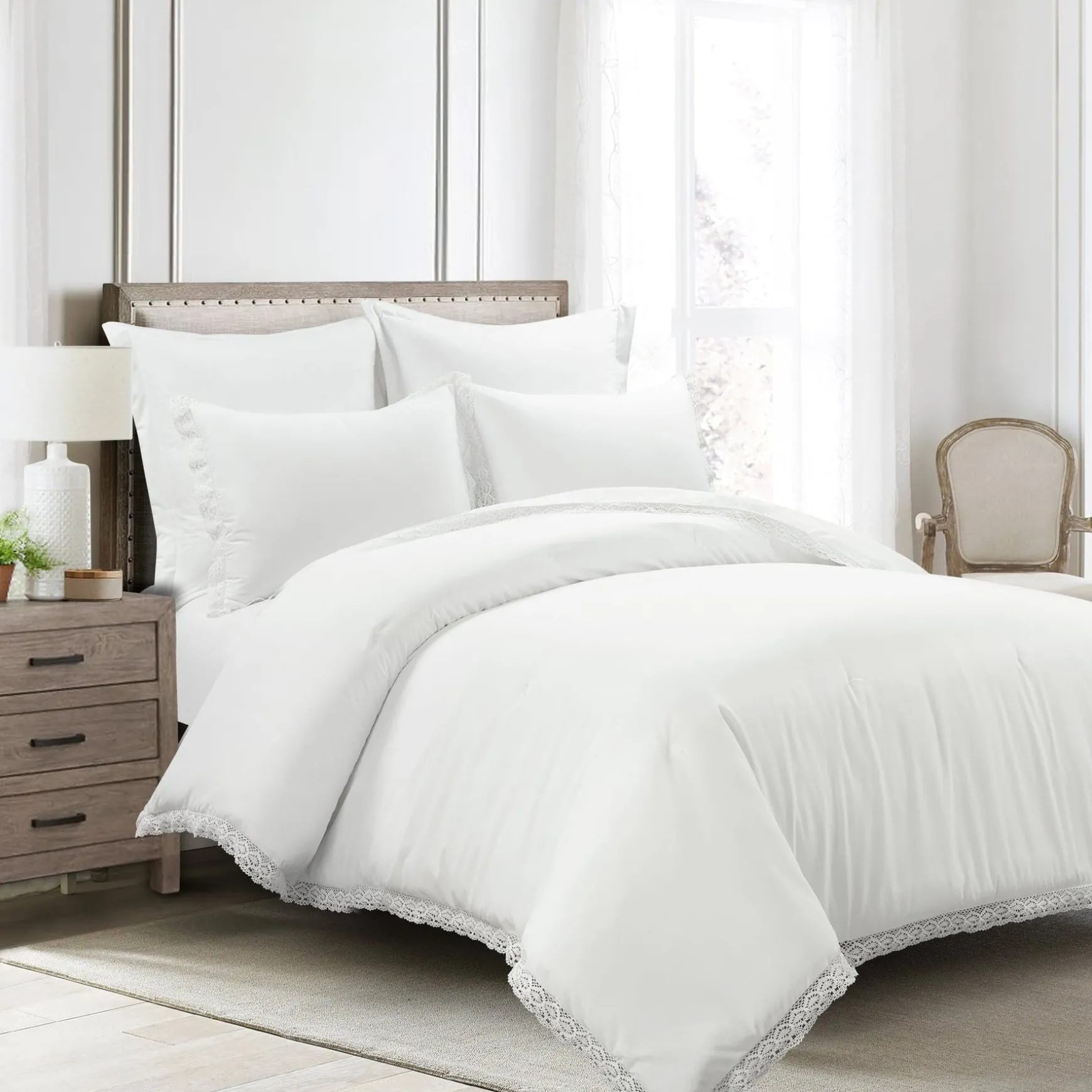 Rosalie Cottagecore Lace Trim 5 Piece Comforter Set