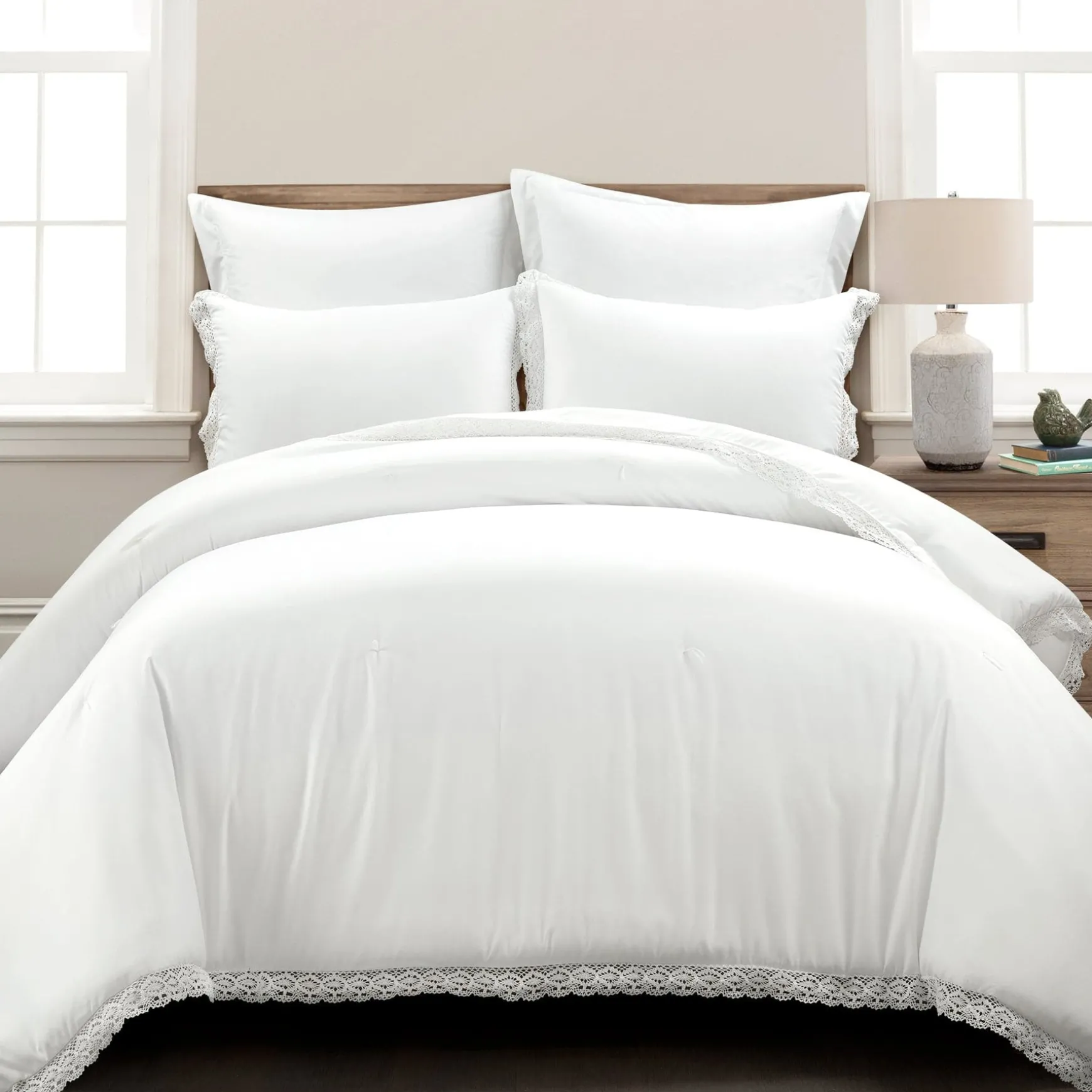 Rosalie Cottagecore Lace Trim 5 Piece Comforter Set