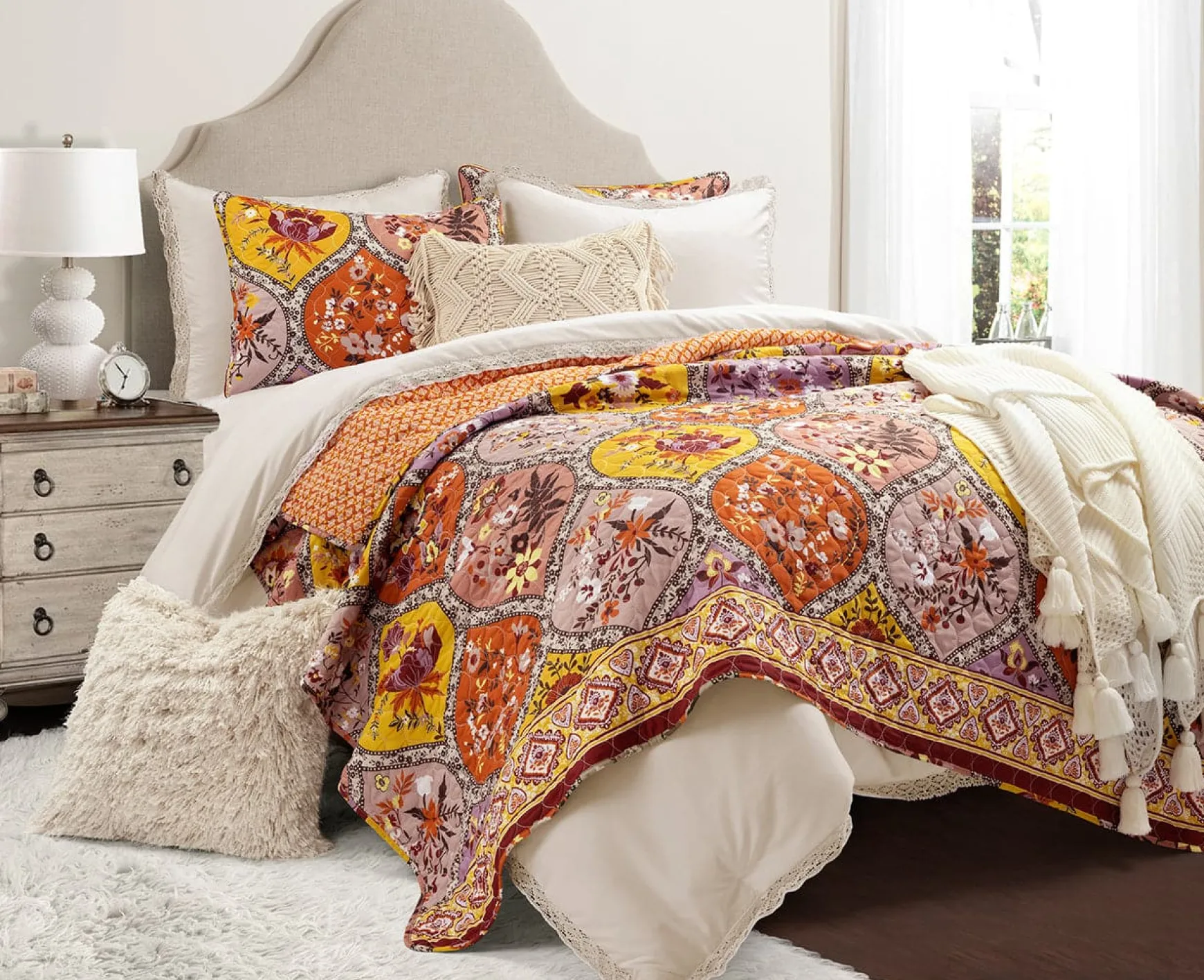 Rosalie Cottagecore Lace Trim 5 Piece Comforter Set