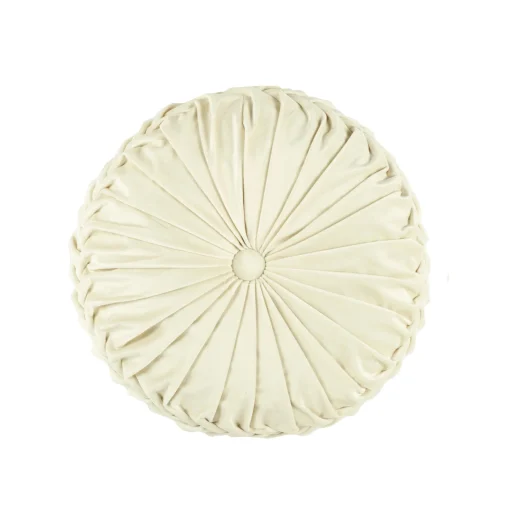 Round Pleated Soft Velvet Throw Pillow