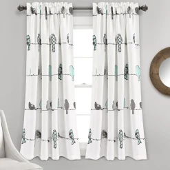 Rowley Birds Light Filtering Window Curtain Set