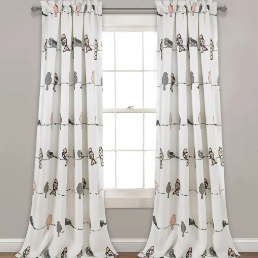 Rowley Birds Light Filtering Window Curtain Set