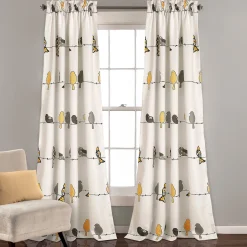 Rowley Birds Light Filtering Window Curtain Set